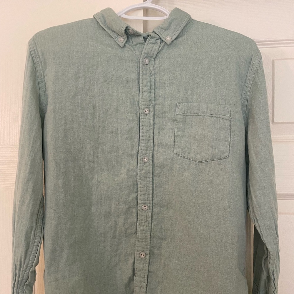 Marine Layer Light Green Casual Button-Down Shirt